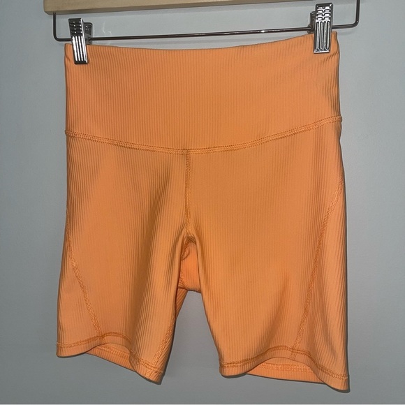 Champion x Urban Outfitters Ribbed Bike Short Size Small Bright Orange 5" Inseam - Picture 4 of 11